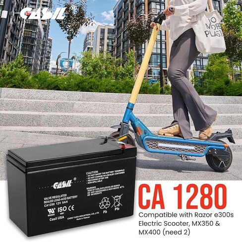 بطارية إنذار أصلية CA1240 12 فولت 4 أمبير SLA قابلة لإعادة الشحن لـ ADI AdGR-D467، ADT 804302 12 فولت 4.5 أمبير، لوحة أمان DSC، دورية الطاقة SLA1056، Vista 20P ADT، بطارية بديلة من I in Kuwait