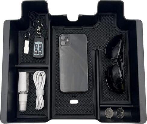 Compatible with Chevy Silverado 1500 Accessories/GMC Sierra 1500 2019-2022 Center Console Organizer Tray Fits for 2020-2023 Silverado/Sierra 2500 HD/3500 HD -Full Console Only (Upper Organizer) in Saudi Arabia