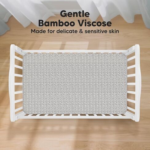 2-Pack Bamboo Crib Sheets for Boys, Girls - Jersey Fitted Crib Sheet, Organic Baby Crib Sheets Neutral, Crib Mattress Sheet, Toddler Bed Sheets, Baby Sheets for Crib, Unisex Crib Fitted Sheet (Khaki) in Saudi Arabia