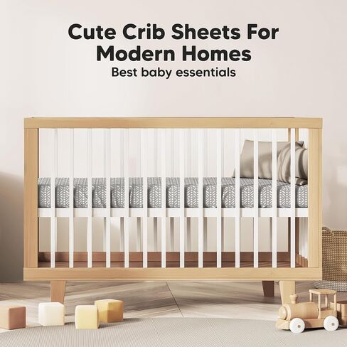 2-Pack Bamboo Crib Sheets for Boys, Girls - Jersey Fitted Crib Sheet, Organic Baby Crib Sheets Neutral, Crib Mattress Sheet, Toddler Bed Sheets, Baby Sheets for Crib, Unisex Crib Fitted Sheet (Khaki) in Saudi Arabia