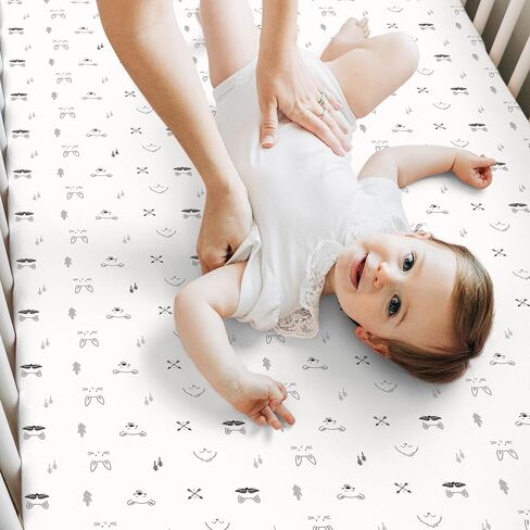 2-Pack Bamboo Crib Sheets for Boys, Girls - Jersey Fitted Crib Sheet, Organic Baby Crib Sheets Neutral, Crib Mattress Sheet, Toddler Bed Sheets, Baby Sheets for Crib, Unisex Crib Fitted Sheet (Khaki) in Saudi Arabia