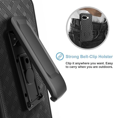 Fingic for Pixel 8 Case,Google Pixel 8 Case with Belt Clip Holster Case Slim Combo Shell with Kickstand Swivel Holster Rugged Shockproof Antiscratch Protective Cover Case for Google Pixel 8,6.2",Black in Saudi Arabia