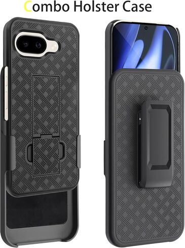 Fingic for Pixel 8 Case,Google Pixel 8 Case with Belt Clip Holster Case Slim Combo Shell with Kickstand Swivel Holster Rugged Shockproof Antiscratch Protective Cover Case for Google Pixel 8,6.2",Black in Saudi Arabia