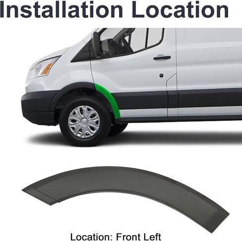 غطاء لوحة تريم على شكل قوس العجلة الأمامية اليسرى للباب الجانبي متوافق مع Ford Transit-150 Transit-250 Transit-350 2.0L 3.5L Cargo Van 2015 2016 2017 2018 2019 BK3Z-61278L01-AA in Saudi Arabia