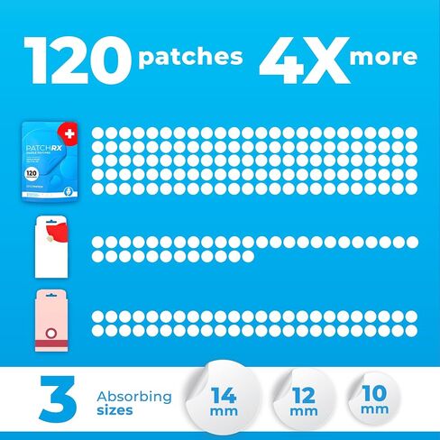 Acne Patches (120 Pack), Hydrocolloid Acne Patch with Tea Tree Oil - Pimple Patches for Face - Zit Patch and Pimple Stickers - Hydrocolloid Acne Dots for Healing Acne with Zit Patches - Acne Treatment in Saudi Arabia