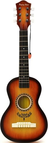 23" Acoustic Guitar, Kids 6 String Toy Guitar - Realistic Steel Strings - Beginner Practice First Musical Instrument for Children, Toddlers (Brown) in Kuwait