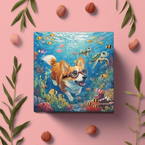 PICKFORU Cute Dog Puzzles for Adults 1000 Pieces and up, Corgi Puppy Puzzle Flower Puzzles for Adults, Funny Animals Puzzles as Art Wall Decor in Kuwait