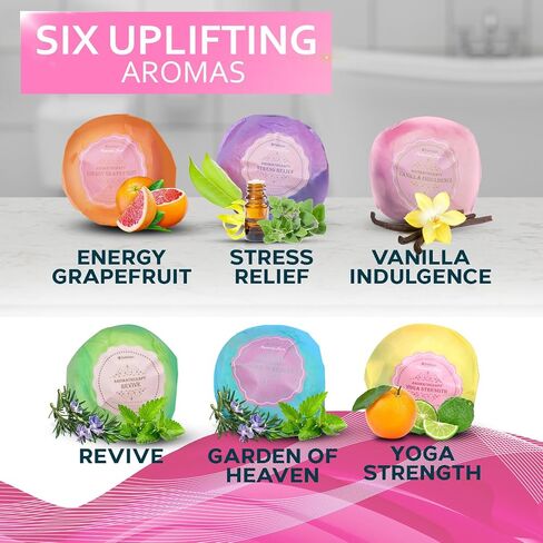 Bath Bombs Gift Set - 6 XXL Bubble Bath Fizzies (4.1 oz Each) with Natural Dead Sea Salt Cocoa and Shea Essential Oils - Best Gift Idea for Birthday, Mom, Woman, Girl, Him, Kids in Saudi Arabia