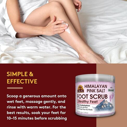 OKAY Pure Naturals Pink Salt Foot Scrub 6oz in Kuwait