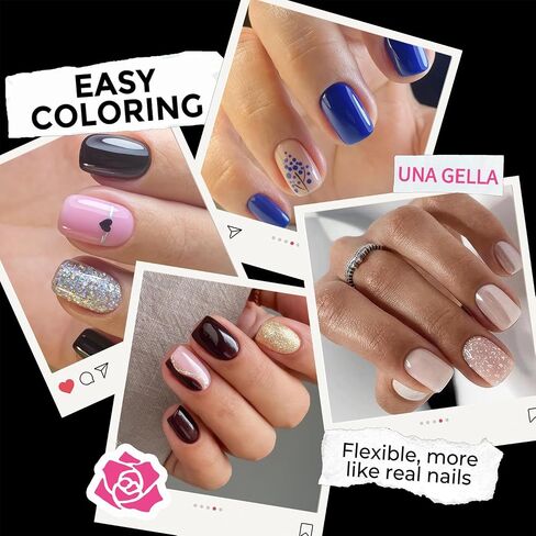 UNA GELLA Extra Short Square Fake Nails XS 216pcs Pre-shape Extra Short Square Press on Nails Extra Short Square Gel Tips for Full Cover Acrylic Short Square Nails False Nails For Nail Extension Home DIY Salon 12 Sizes Gelly Tips in Kuwait