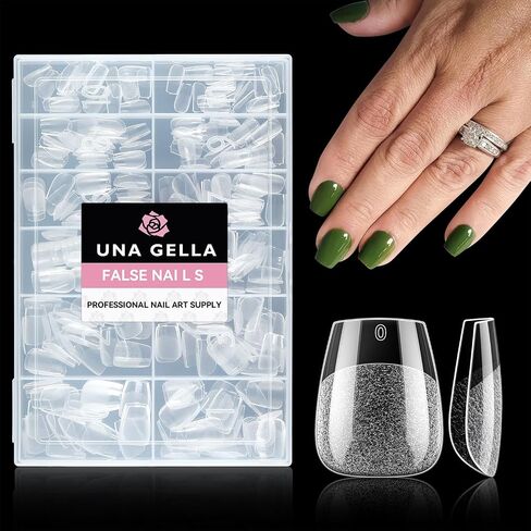 UNA GELLA Extra Short Coffin Nails XS 216pcs Pre-shape Extra Short Coffin Press on Nails Extra Short Coffin Gel Tips for Full Cover Acrylic Short Coffin Fake Nails False Nails For Nail Extension Home DIY Salon 12 Sizes Gelly Tips in Kuwait