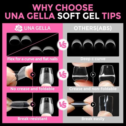 UNA GELLA Extra Short Coffin Nails XS 216pcs Pre-shape Extra Short Coffin Press on Nails Extra Short Coffin Gel Tips for Full Cover Acrylic Short Coffin Fake Nails False Nails For Nail Extension Home DIY Salon 12 Sizes Gelly Tips in Kuwait
