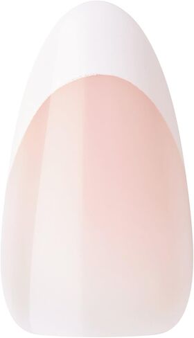 KISS Classy French Nail Manicure Kit with Gel Finish, Medium, Coffin Shaped, Includes Pink Nail Glue (Net Wt. 2 g / 0.07oz.), Mini Nail File, Manicure Stick, and 28 Fake Nails, 'Cozy Meets Cute', 28 Count in Saudi Arabia