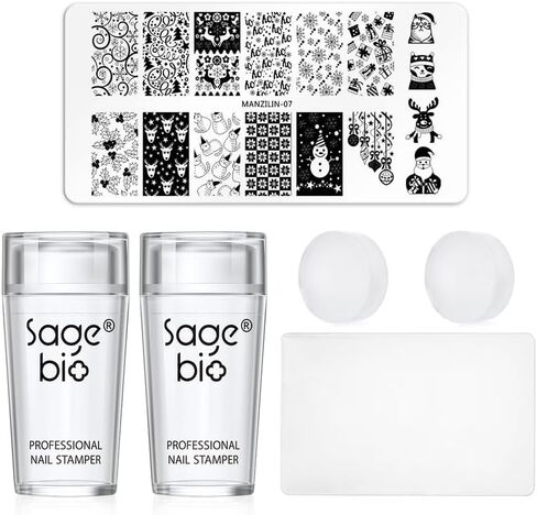 SAGEBIO مسمار الفن الختام واضح سيليكون الأظافر ختم هلام مع مكشطة شفافة مرئية الجسم لتقوم بها بنفسك مانيكير مسمار أداة فنية أ in Saudi Arabia