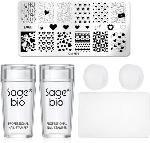 SAGEBIO مسمار الفن الختام واضح سيليكون الأظافر ختم هلام مع مكشطة شفافة مرئية الجسم لتقوم بها بنفسك مانيكير مسمار أداة فنية أ in Saudi Arabia