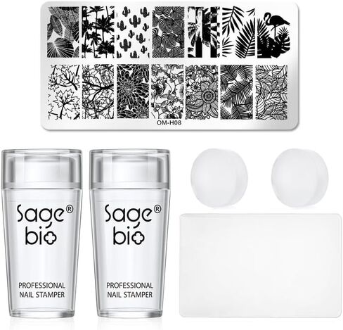SAGEBIO مسمار الفن الختام واضح سيليكون الأظافر ختم هلام مع مكشطة شفافة مرئية الجسم لتقوم بها بنفسك مانيكير مسمار أداة فنية أ in Saudi Arabia