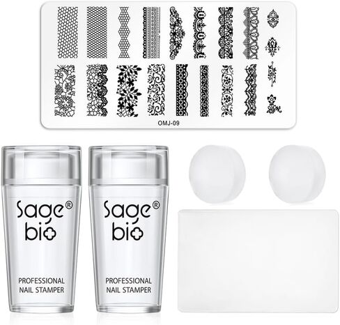 SAGEBIO مسمار الفن الختام واضح سيليكون الأظافر ختم هلام مع مكشطة شفافة مرئية الجسم لتقوم بها بنفسك مانيكير مسمار أداة فنية أ in Saudi Arabia