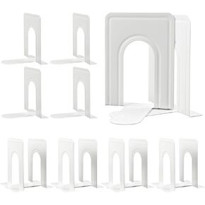 HappyHapi Book Ends Metal Bookends for Shelves,14 Pcs Book End to Hold Books Heavy Duty,Black Non-Skid Bookend,Book Holder Stopper for Shelf Office Home,6.5 x 5.7 x 4.9(7 Pairs, Large) in Kuwait
