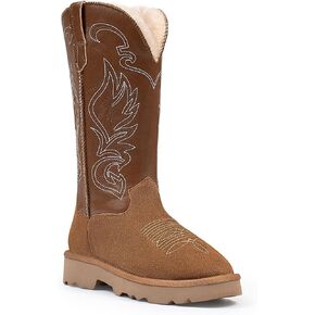 Women Winter Knee High Boots Boots - Tall Pull On Cowboy Style في جلد الجلد الأصلي ، تصميم كلاسيكي خفيف الوزن مع أحذية رغوة الذاكرة دافئة فروي وبطانة مريحة في الهواء الطلق in Kuwait