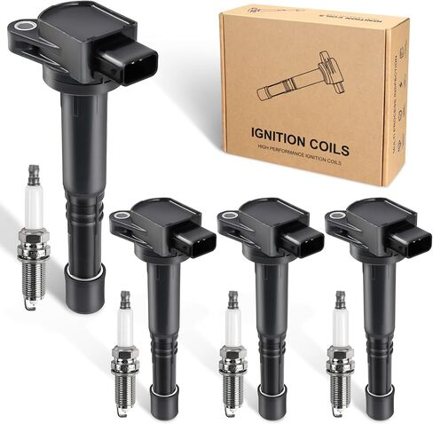 TXROMTZ Ignition Coil Pack Set of 4 Compatible with Toyota Chevrolet Pontiac Geo Corolla Matrix MR2 Celica GT Prizm Vibe 1999-2008 Replacement for UF247 UF315 C1249 1ZZFE 9091902239 in Kuwait
