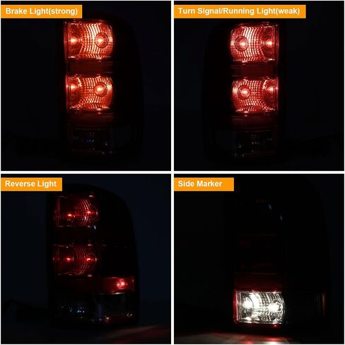 مصباح خلفي Nakuuly متوافق مع 2007-2014 GMC Sierra 1500 2500HD 3500HD الجانب الأيمن للركاب الضوء الخلفي مجموعة إشارة الفرامل مع لمبة # 25958485 GM2801208 in Kuwait