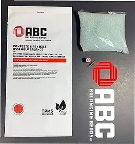 ABC Balancing Beads | Complete Tire, Wheel and Axle Assembly Balance for Full Size Pick Up Trucks, Off-Road Vehicles and SUVs | DIY Kit with 4-10oz Bags (40oz) Balancing Beads, 4 Valve Cores, 4 Caps in Saudi Arabia