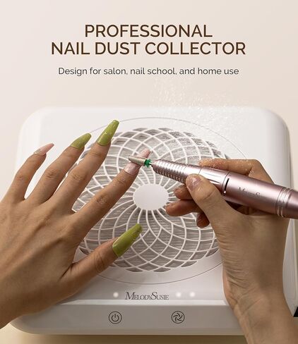MelodySusie Nail Dust Collector,SproF Professional 4500 RPM Nail Vacuum Fan Vent Dust Collector with 3 Suction,Touch Control,Powerful Suction Nail Tech Tools Manicure Accessories for Nail Salon,Home in Kuwait