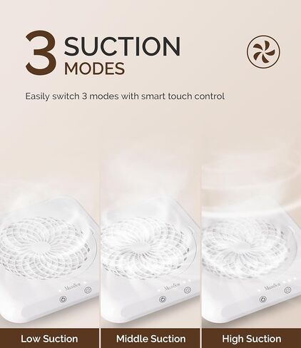 MelodySusie Nail Dust Collector,SproF Professional 4500 RPM Nail Vacuum Fan Vent Dust Collector with 3 Suction,Touch Control,Powerful Suction Nail Tech Tools Manicure Accessories for Nail Salon,Home in Kuwait