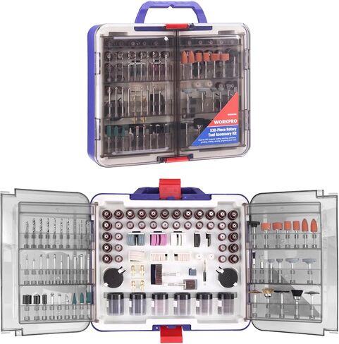 WORKPRO 530-Piece Rotary Tool Accessory Kit, Rotary Tool Bits for Easy Cutting, Grinding, Sanding, Polishing, Cleaning, Drilling, Carving and Engraving in Saudi Arabia