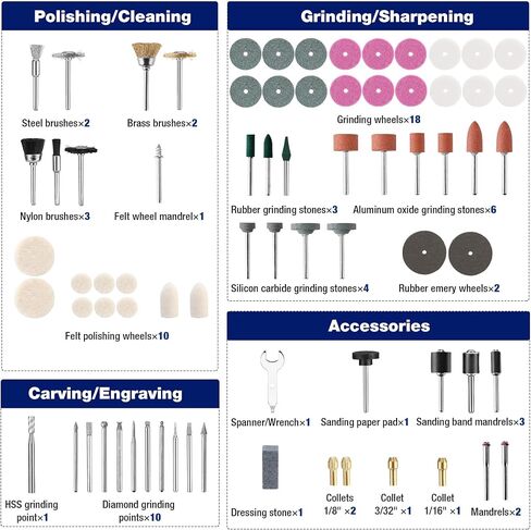 WORKPRO 530-Piece Rotary Tool Accessory Kit, Rotary Tool Bits for Easy Cutting, Grinding, Sanding, Polishing, Cleaning, Drilling, Carving and Engraving in Saudi Arabia