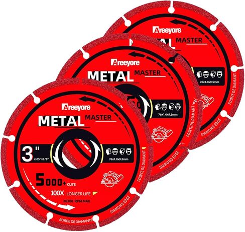 3 Cut Off Wheel Cutting Discs 3 inch Diamond Blade Cut Off Wheel for Metal Angle Grinder Discos para Cortar Metal 3Pack in Saudi Arabia