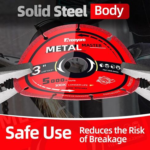 3 Cut Off Wheel Cutting Discs 3 inch Diamond Blade Cut Off Wheel for Metal Angle Grinder Discos para Cortar Metal 3Pack in Saudi Arabia
