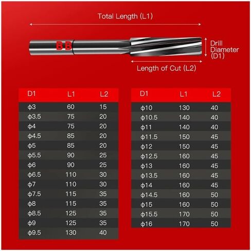 HSS Machining Tool Spiral Flute Reamer Cobalt Cutting H7 Diameter 2mm-16mm for Metal Steel Aluminium Drill (8mm-tin) in Kuwait