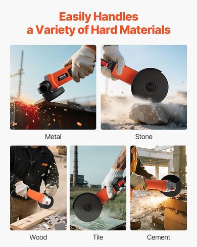 VEVOR Angle Grinder, 7" Electric Grinder Power Tool, 13Amps 8500RPM High-Speed Corded Angle Grinders with 270° Adjustable Dust Guard for Metal Grinding, Cutting, Rust Removal (Disc Not Included) in Kuwait