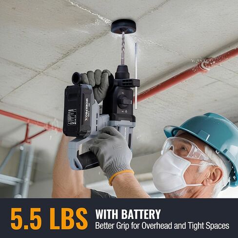 تدريبات مطرقة دوارة من Workprox 20V ، 7/8 "SDS-Plus ، 20J تمرين مطرقة للخرسانة مع 4 وظائف ، محرك بدون فرش ، بطارية 4.0AH وضوء LED ، حفر مطرقة SDS خفيفة الوزن للاستخدام المنزلي in Saudi Arabia