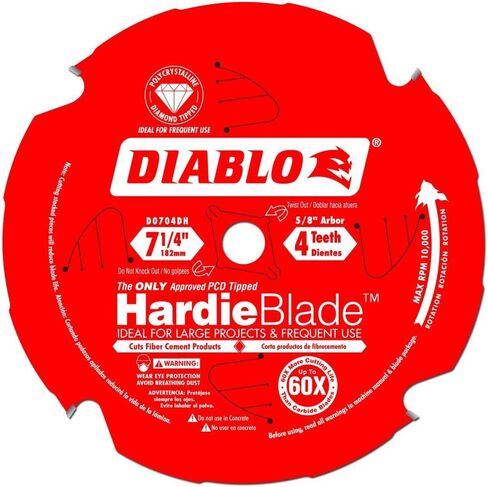 Diablo Hardieblade Saw Blade لإسمنت الألياف - 7-1/4 "× 4 -Teeth ، PCD Tipped - D0704DH in Saudi Arabia