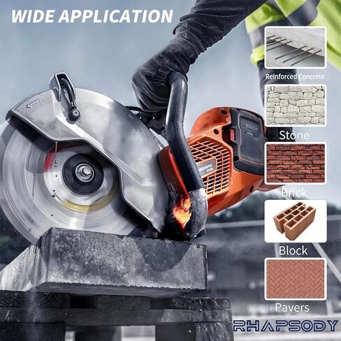 RHAPSODY 14Inch Laser Welded Diamond Saw Blade Segmented General Purpose | Premium Diamond Blade Dry/Wet Cutting Concrete, Reinforced Concrete, Masonry, Brick, Block,1"-20mm Arbor in Saudi Arabia