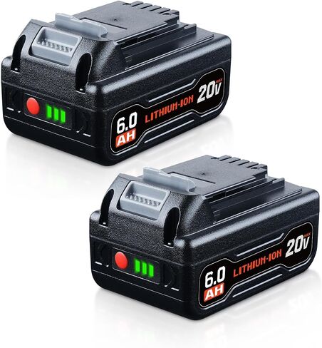 2Pack LB2X4020 6.0AH 20V LITHIUM ION BATTERY PACK بديل للبطارية السوداء و DECKER متوافقة مع LBXR20 LBXR2020 LBX4020 LB2X4020 OPE طاقة أكثر ارتفاعًا في السعة 20V كحد أقصى للأدوات اللاسلكية in Saudi Arabia
