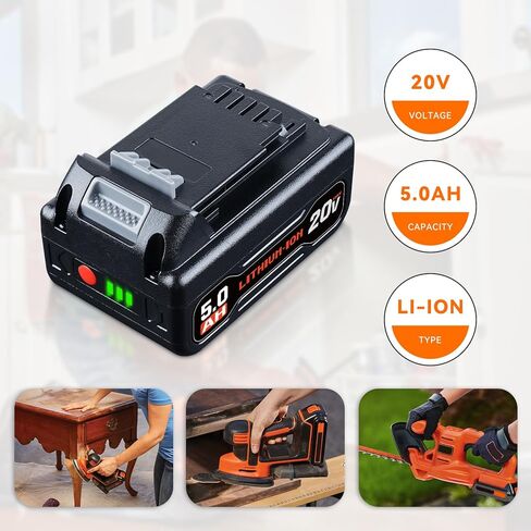 2Pack LB2X4020 6.0AH 20V LITHIUM ION BATTERY PACK بديل للبطارية السوداء و DECKER متوافقة مع LBXR20 LBXR2020 LBX4020 LB2X4020 OPE طاقة أكثر ارتفاعًا في السعة 20V كحد أقصى للأدوات اللاسلكية in Saudi Arabia