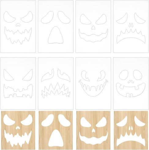 INFUNLY 8PCS Halloween Acrylic Router Template 7.8x5.5 Pumpkin Clear Acrylic Template Scary Pumpkin Face Carving Template for Woodworking Curvy Tracing Stencils Router Guide Tool for DIY Craft in Saudi Arabia