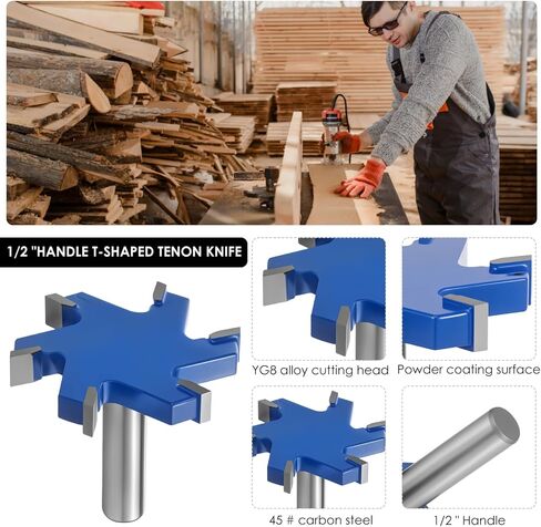 Flattening Router Bit 1/2 Shank, 2-1/2" Cut Dia, 6 Flute Surfacing Router Bit Efficient Slab Flattening Multifunctional Planing for Solid Wood Density Board Laminate in Kuwait