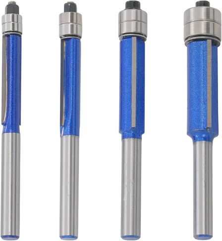 بتات 4pcs أجهزة التوجيه 1/4 عرقلة ، صلبة 1/4 شانك مقطع التوجيه بتات ، ونمط كربيد ، مقطعة للمحامل العلوية والسفلية ، 3/4 "، 1" ، 1-1/4 "، 1-1/2" طول القطع بوصة in Saudi Arabia