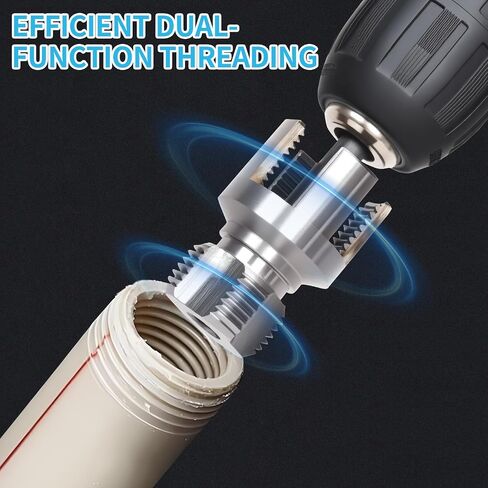 2PCS PVC Pipe Threader Kit - Dual-Function Internal & External Pipe Threading Tool for 1/2" & 3/4" PVC/Plastic Pipes in Kuwait