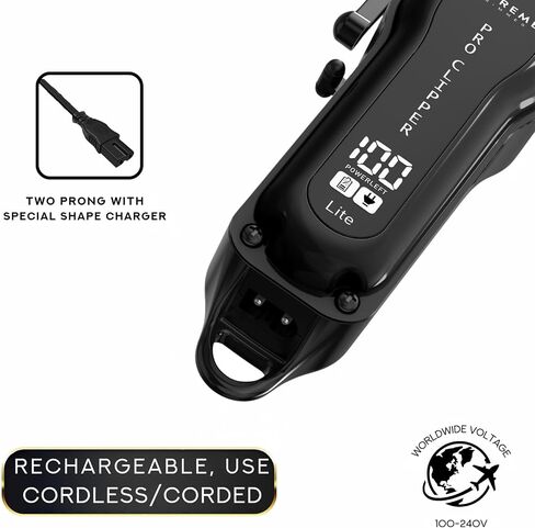 Supreme Trimmer Pro Clipper All Metal w/Taper Blade | 300 Min Run Time Professional Hair Clipper Set, Cordless Beard Trimmer | STC5030 Black in Saudi Arabia