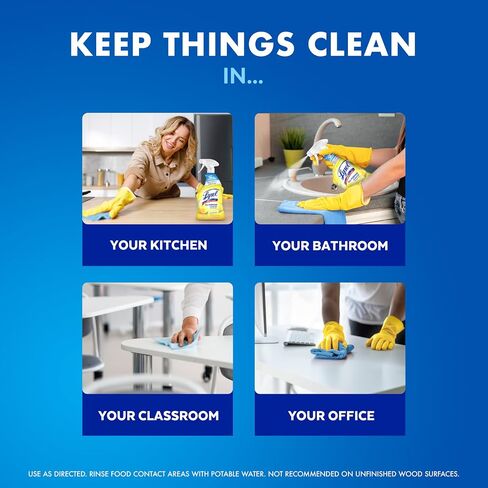Lysol كل الرش المنظف للأغراض ، رذاذ مطهر متعدد الأغراض ، منظف المطبخ والحمام ، رائحة نسيم الليمون ، 32 أوقية in Kuwait