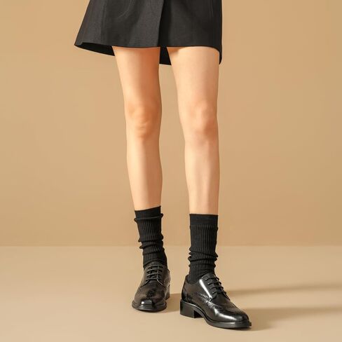 Beau اليوم أحذية Oxford للنساء ، أحذية لباس الجناح الجلدي ، الراحة المريحة للسيدات الدانتيل اليدوي Brogue Oxfords لأعمال العمل in Kuwait