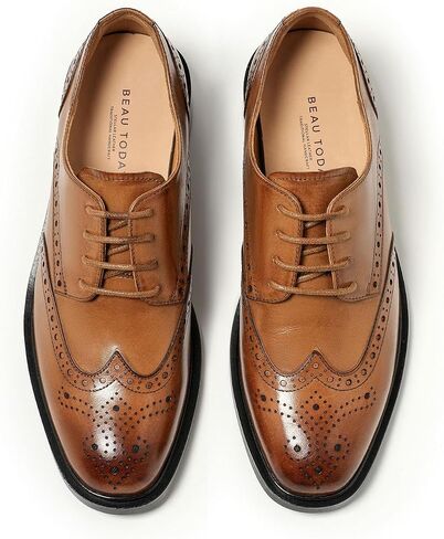 Beau اليوم أحذية Oxford للنساء ، أحذية لباس الجناح الجلدي ، الراحة المريحة للسيدات الدانتيل اليدوي Brogue Oxfords لأعمال العمل in Kuwait