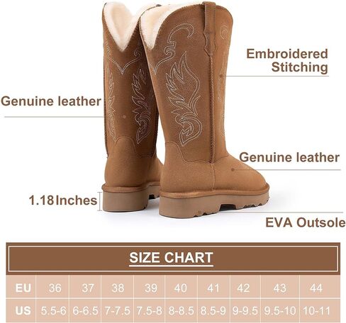 Genuine Leather Suede Platform Womens Winter Snow Boots Fur Lining Pull on Fuzzy Warm Boots with Memory Foam Lightweight Winter Shoes in Saudi Arabia