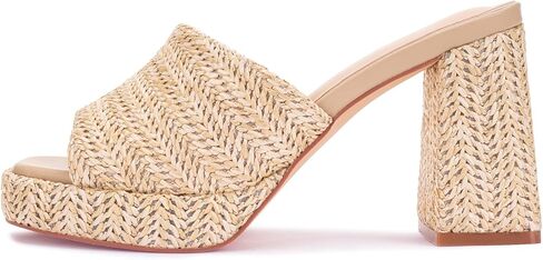 Monrovia Raffia Heeled Sandals for Women ， Platform Platfor in Kuwait