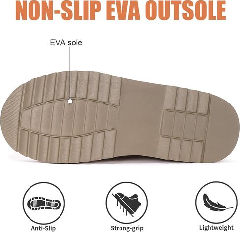 Womens Mens Platform Slip On Slippers Boots Genuine Suede Leather Slippers Water Resistant Warm Winter Mules Cozy Fur Lined Anti-Slip Flat House Shoes Indoor Outdoor in Kuwait